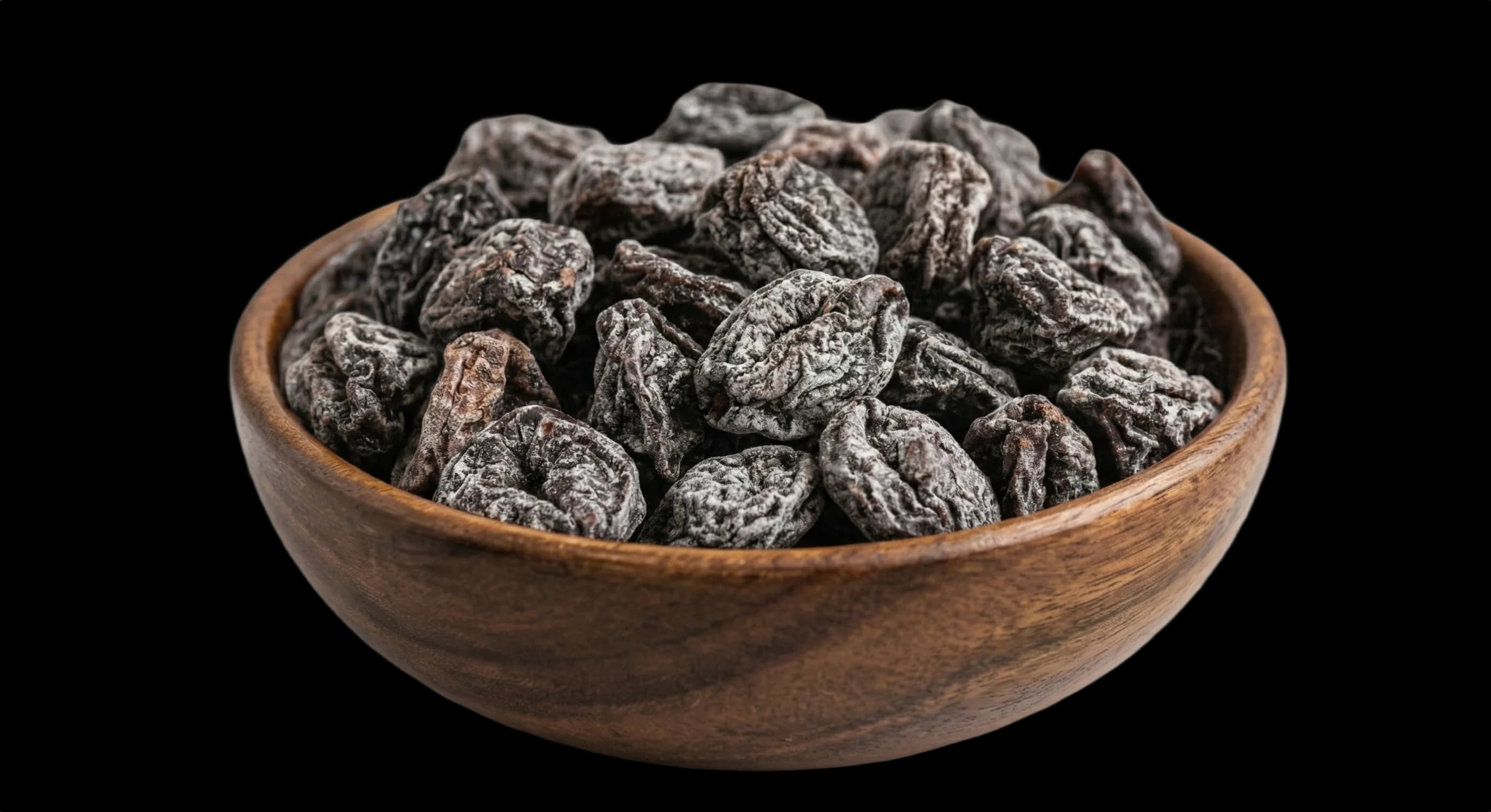 Plum-flavoured cashews on a white background
